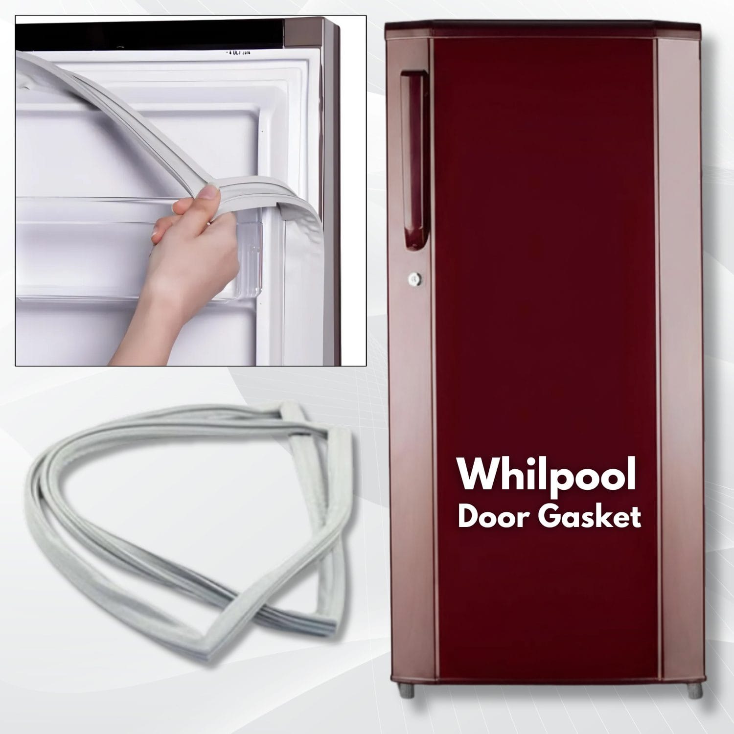 Whirlpool 165 Litre Single Door Refrigerator Whirlpool 165 Litre Single Door Refrigerator (Push to Lock) Gasket (Size: 19.5 W. × 40 H. INCH) - Image 1