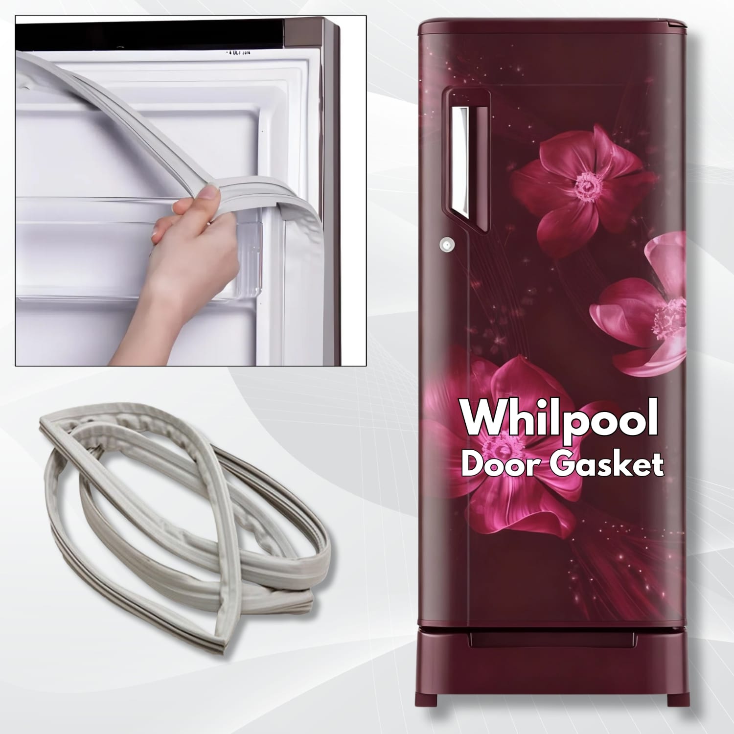 Whirlpool 190 Litre Single Door Refrigerato Whirlpool 190 Litre Single Door Refrigerator (Push to Lock) Gasket (Size: 19.3 W. × 43 H. INCH.) - Image 1